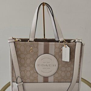Coach Dempsey Tote Bag 22 Signature Jacquard Light Beige (LIKE NEW!)